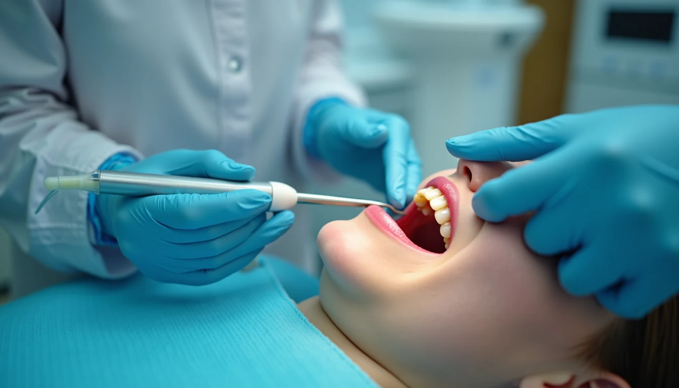 Ankara diş taşı temizliği kliniğinde ultrasonik cihazla profesyonel diş taşı temizleme işlemi