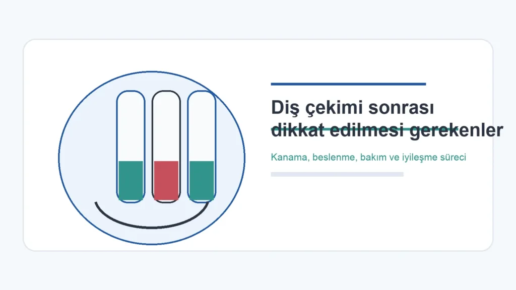 Diş çekimi sonrası dikkat edilmesi gerekenler için iyileşme sürecini anlatan kapak görseli